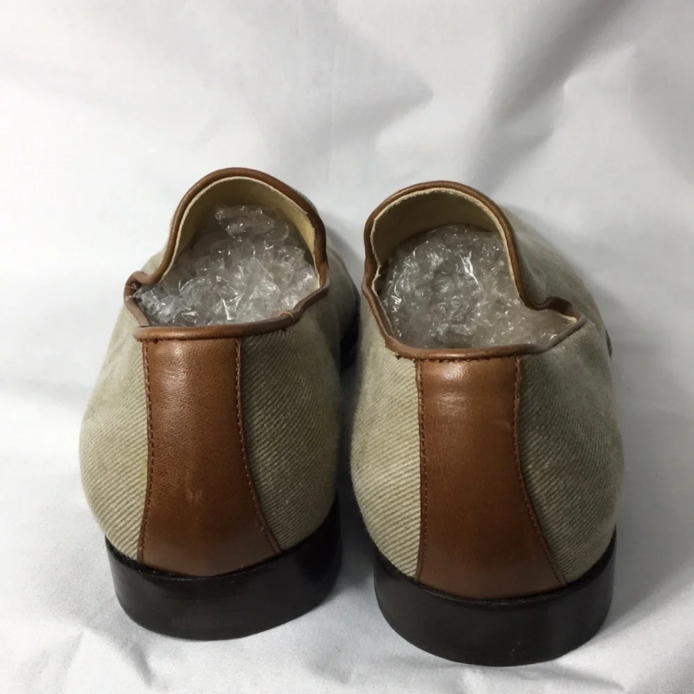 Donald J. Pliner Mens Fabric & Leather Slip-On Loafers Size 8 Like-NEW Condition